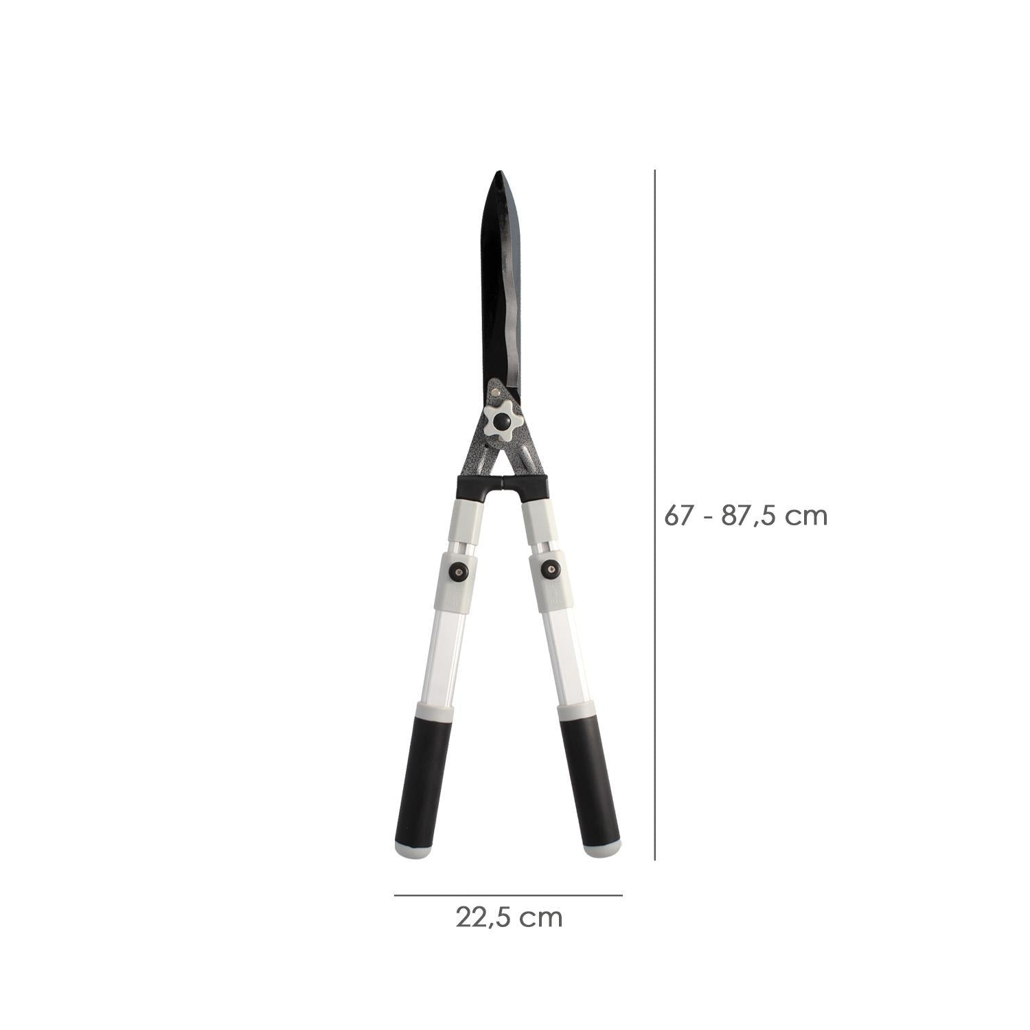 Tijera Podar Setos 2 Manos Aluminio Telescopicas, Hojas Acero Antiadherente, Mango Tpr, Ajuste Corte,