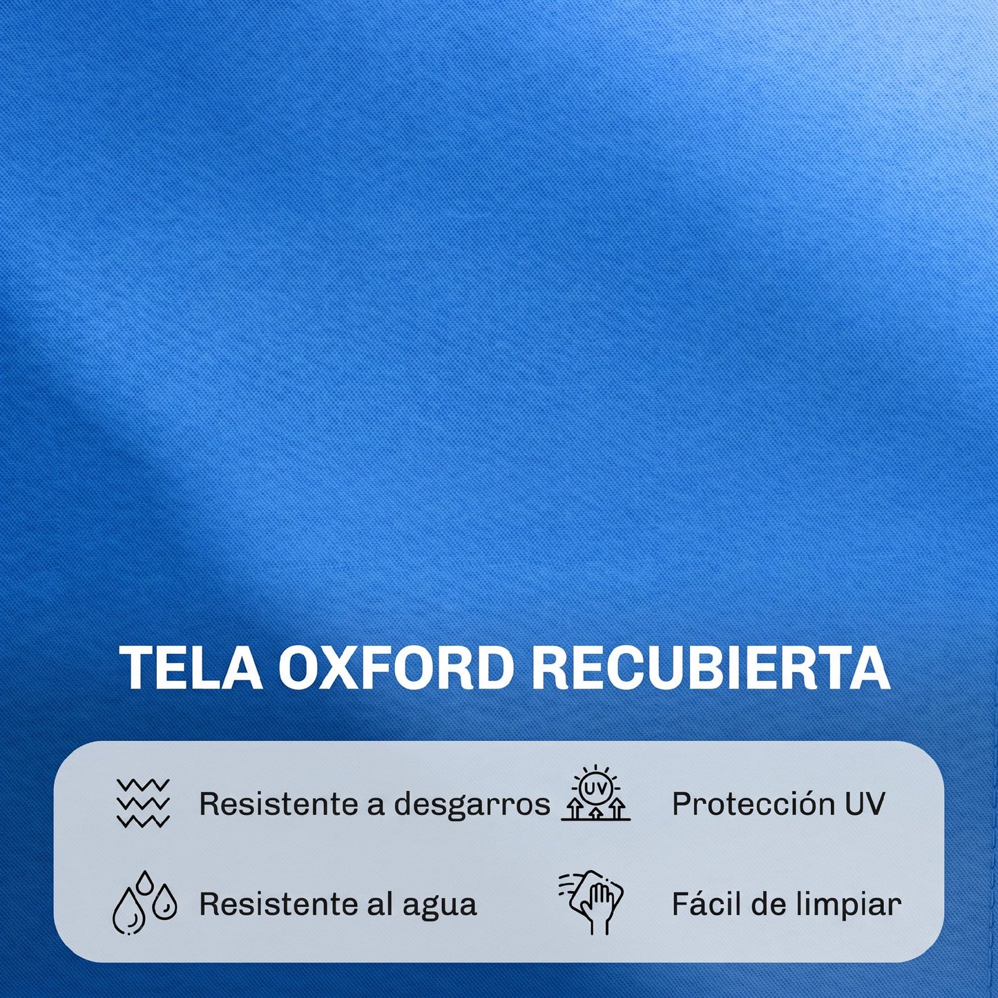 Outsunny Tumbona Plegable De Jardín Con Respaldo Ajustable Almohada Acero Azul_5