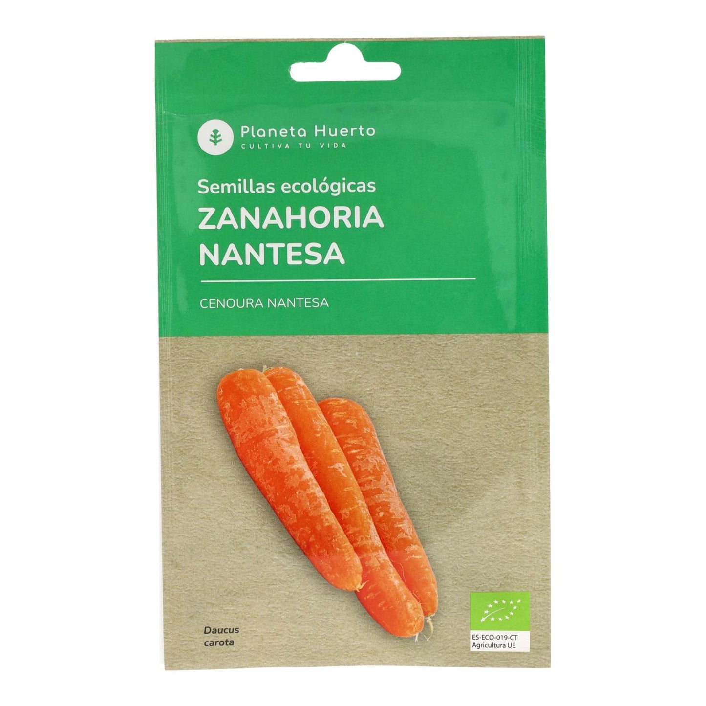 Sementes de cenoura biológicas Nantes da Planeta Huerto