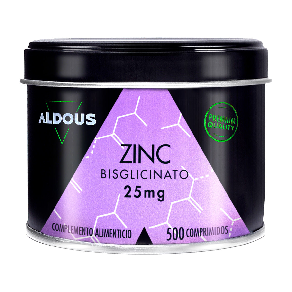 Bisglicinato de Zinco 25 mg, Aldous, 500 comprimidos