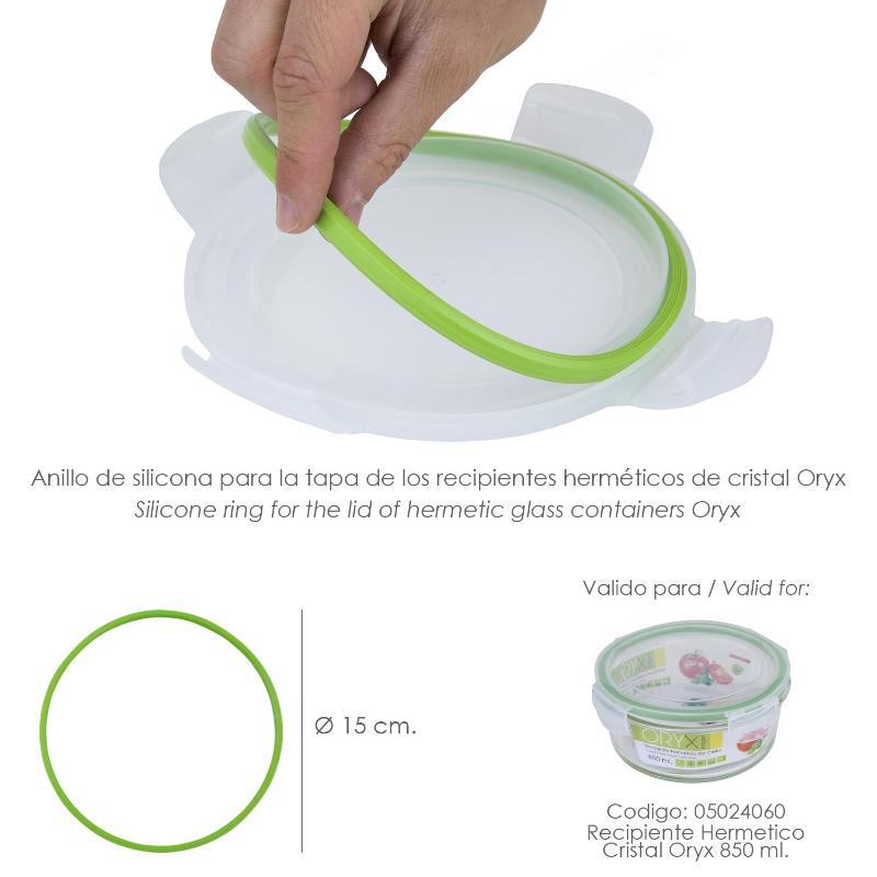 Anillo Silicona Para Recipiente Hermetico Cristal Redondo 850 Ml.