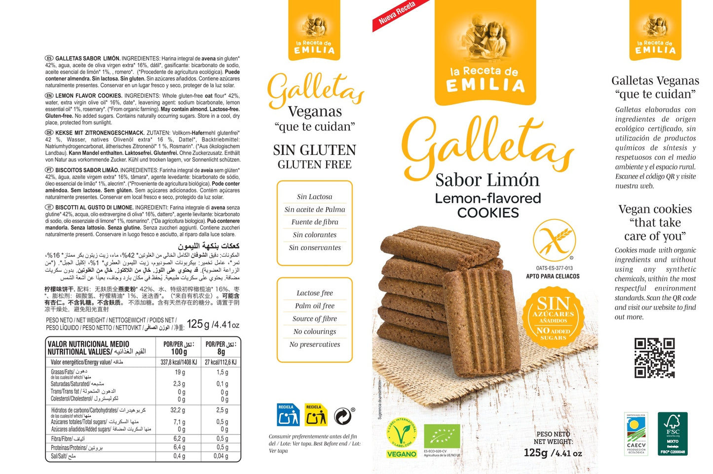 Galletas Sabor Limon sin Azucares Añadidos 125 Gr._1