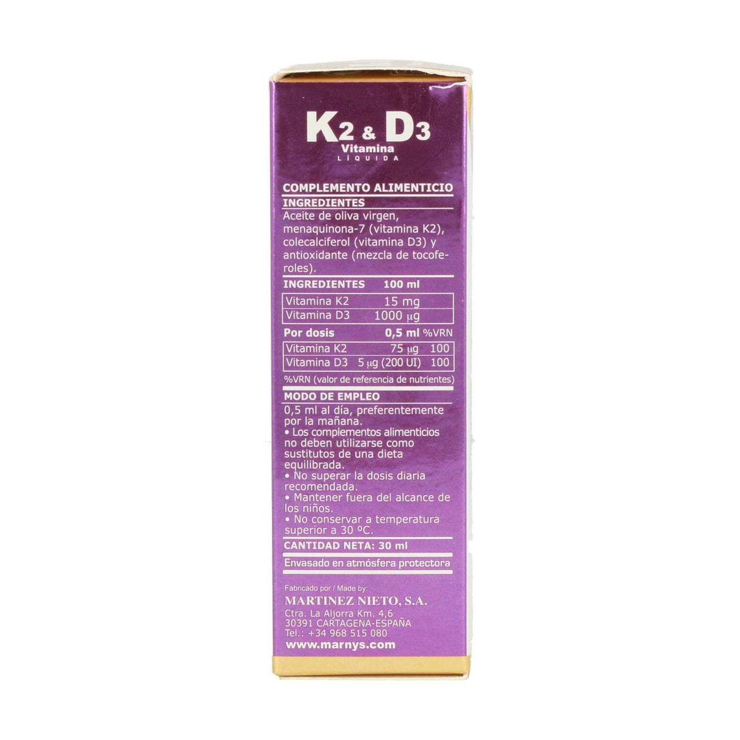 Vitamina K2-D3 líquida Marnys, 30 ml