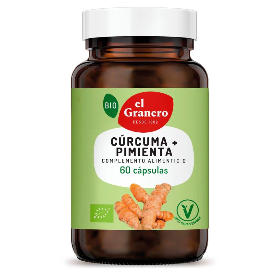 Cúrcuma Biológica + Pimenta El Granero, 60 Cápsulas