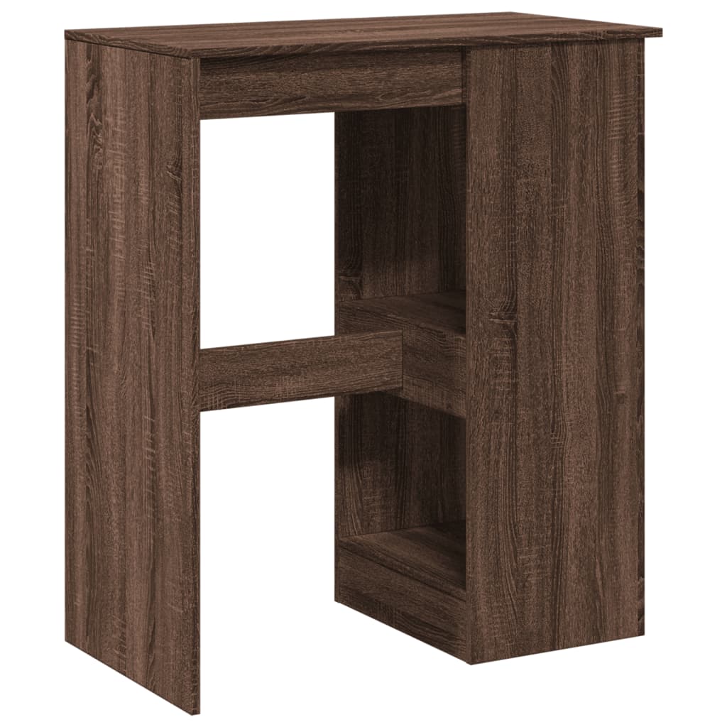 Mesa Alta Con Estantes Madera Marrón Roble 90x47,5x103,5 Cm_4