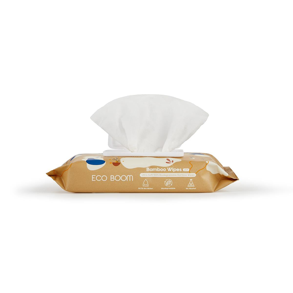 Toalhitas biodegradáveis de bambu Ecoboom 60 unidades