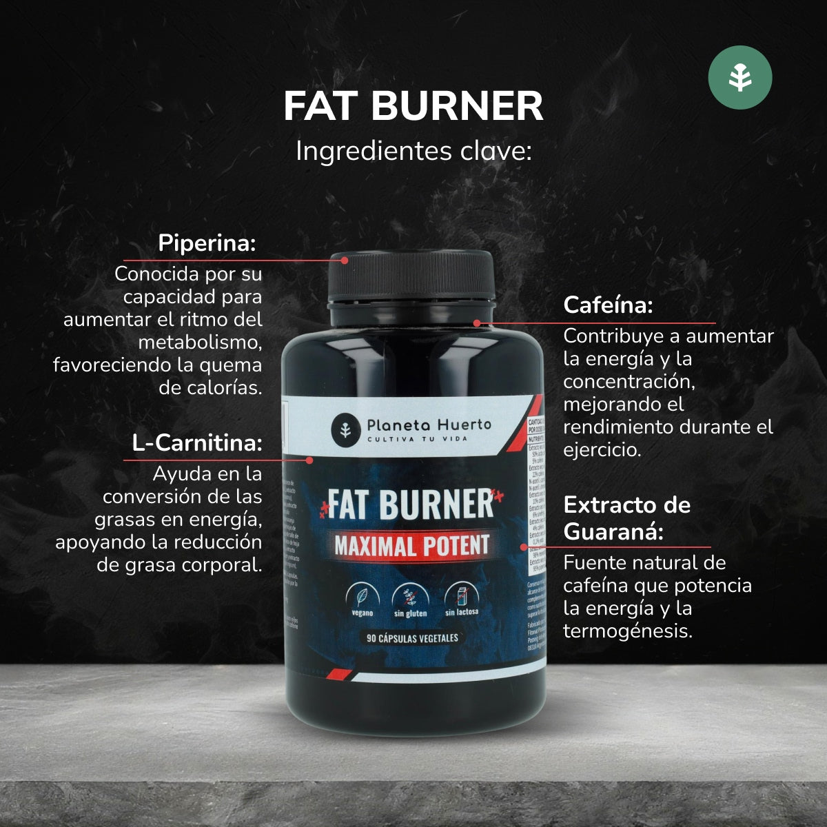 Queimador de gordura Planeta Huerto Fat Burner 90 cápsulas