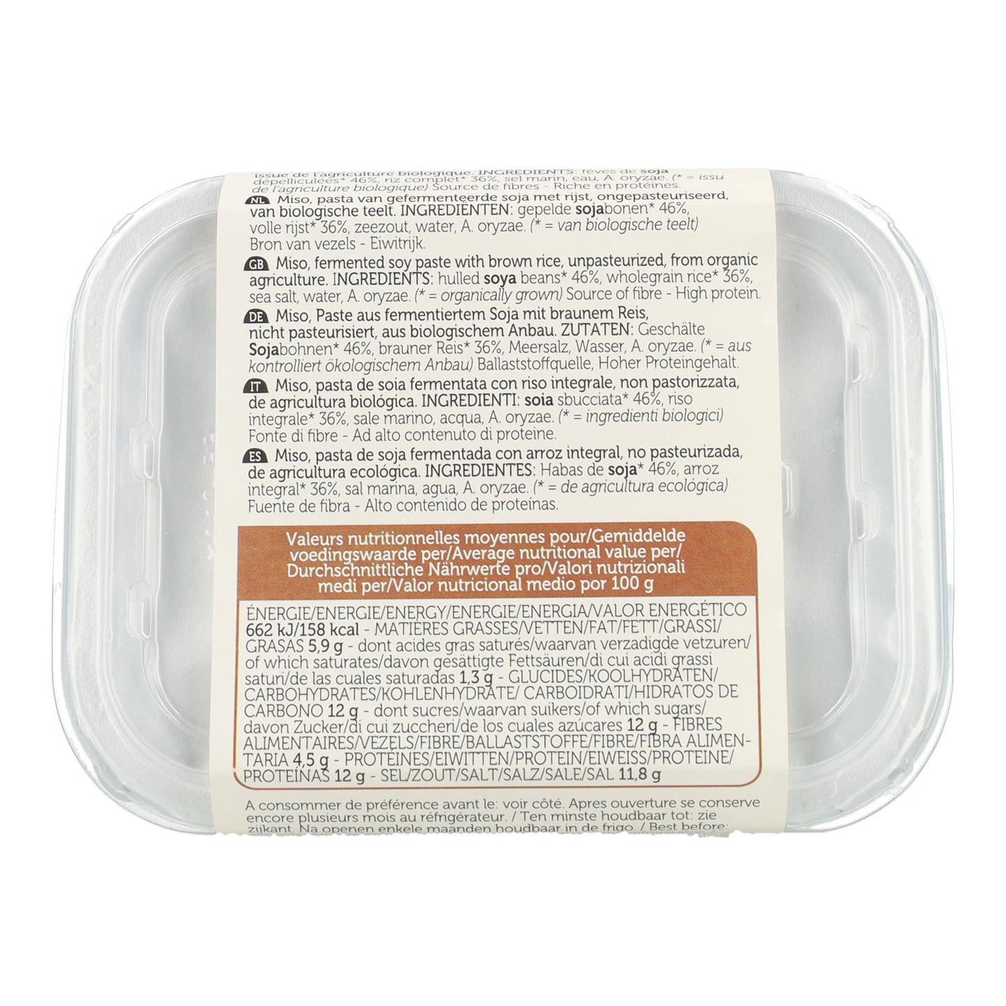 Arroz integral não pasteurizado com miso e lima 300g