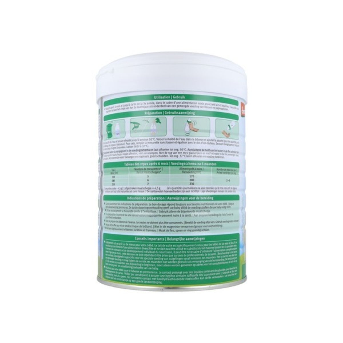 Leite de transição de cabra 2 (após o 6º mês) LATA, Holle, 800g