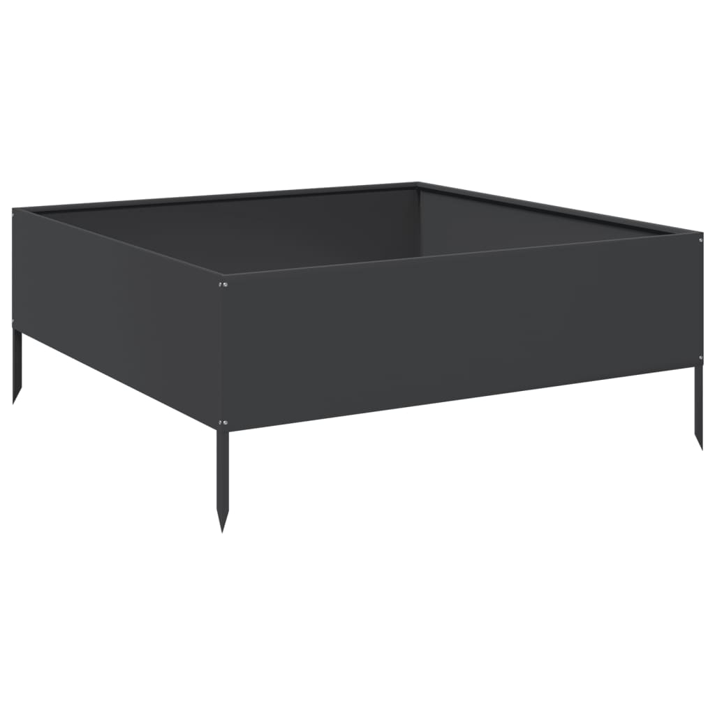 Arriate De Acero Negro 100x100x25 Cm_5