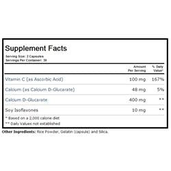 D-glucarato de cálcio 400 mg Solaray, 60 cápsulas