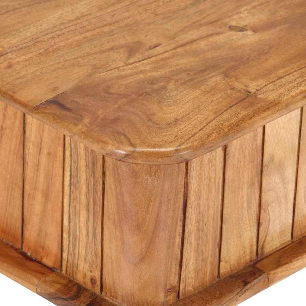 Mesa De Centro Madera Maciza De Acacia 100x50x40 Cm_4