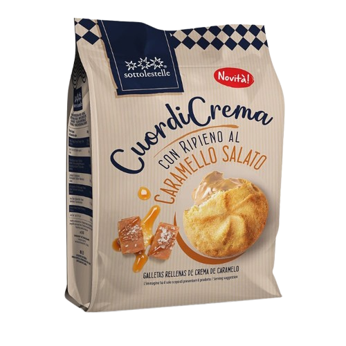 Bolacha recheada com creme de caramelo salgado Sottolestelle 200g