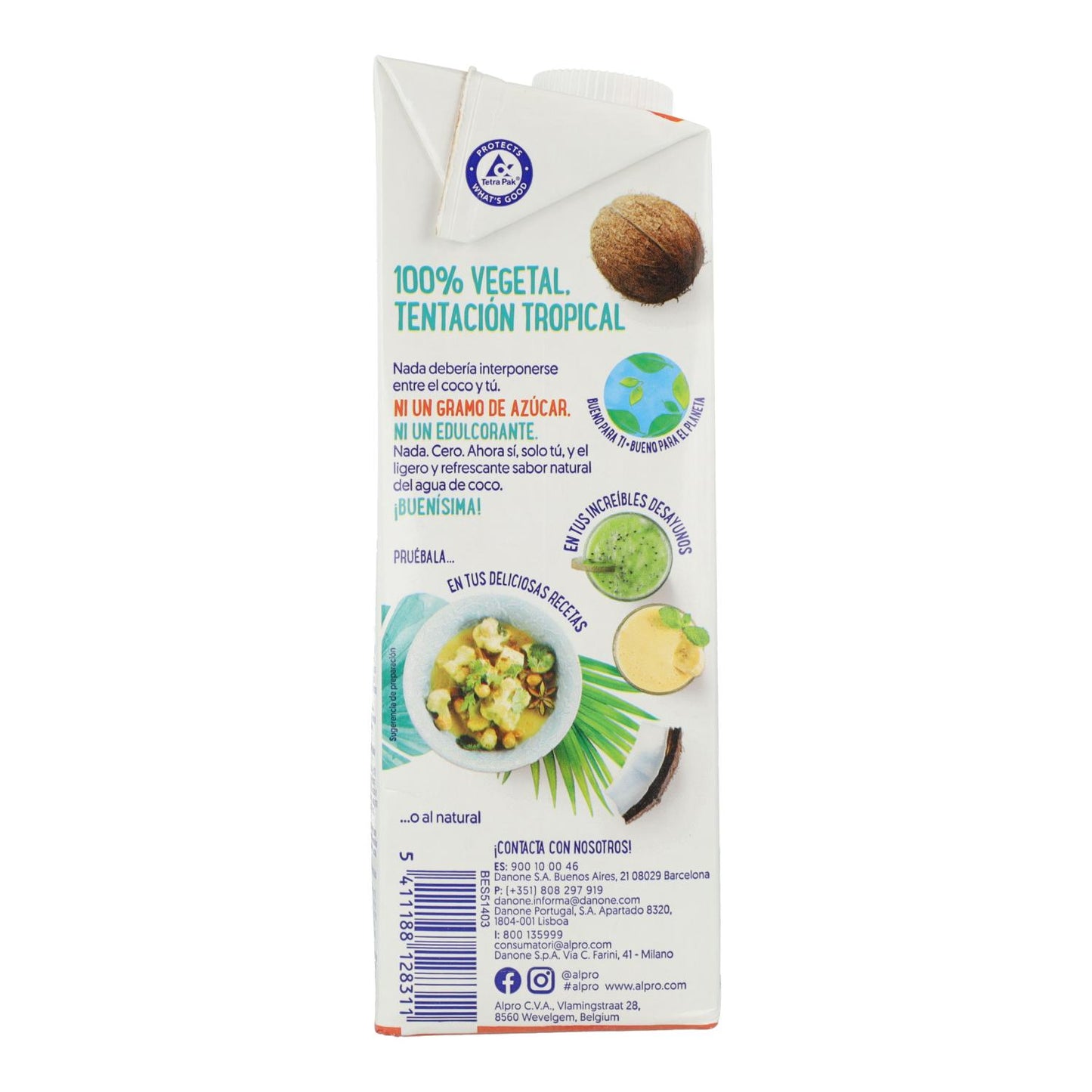 Bebida de coco sem açúcar Alpro 1 litro