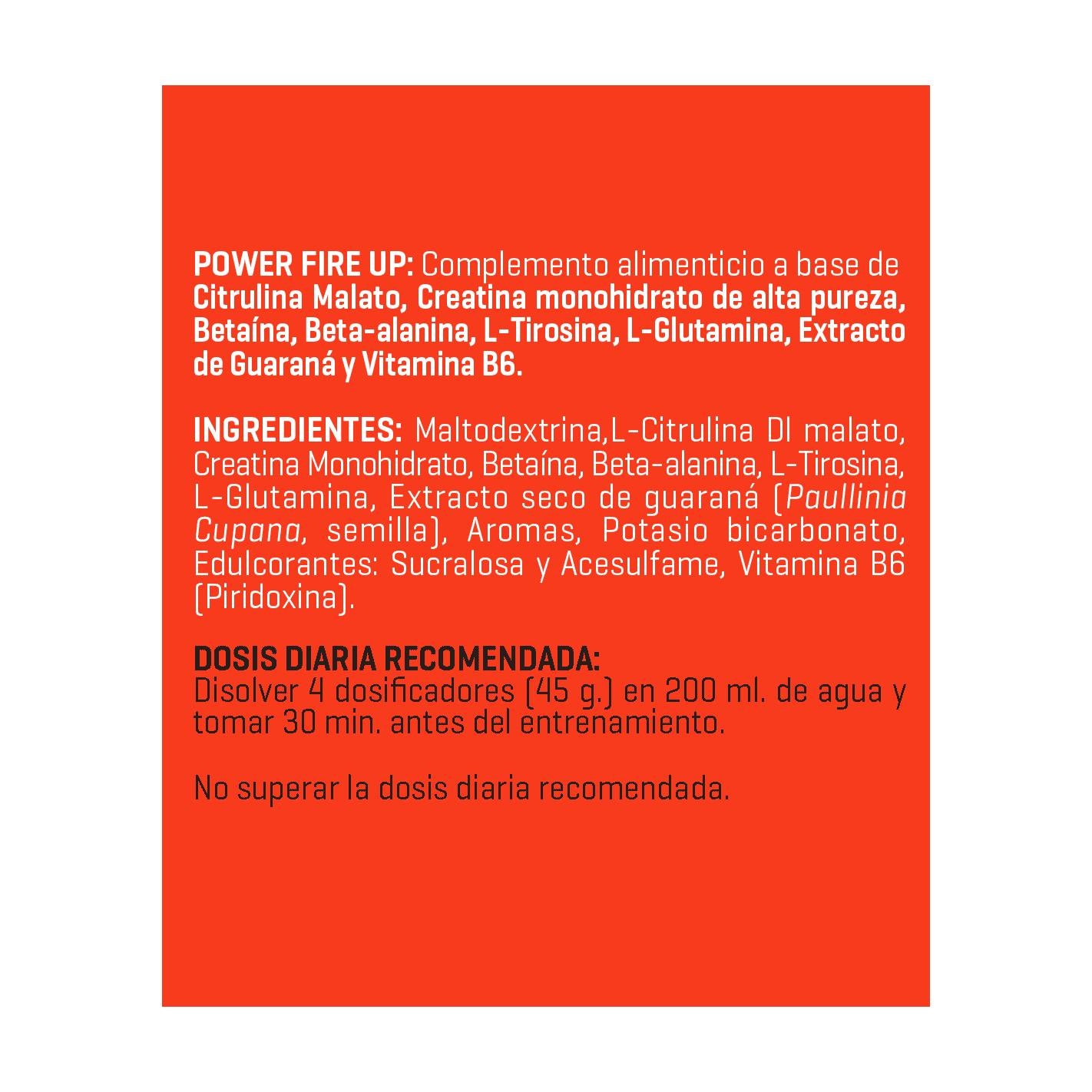 Pré-treino Power Fire Up Powergym Citrus