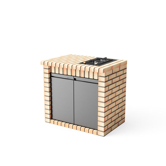 Módulo de bancada com fogão a gás Volterra Movelar laranja