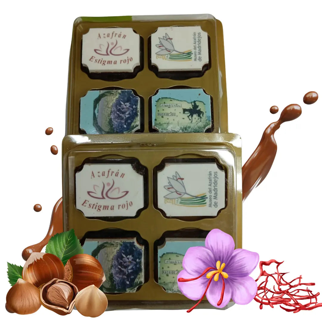 NO DISPONIBLE Caja De Bombones – Bombones De Chocolate Con Azafrán Y Mousse De Avellana, Bombones Gourmet_0