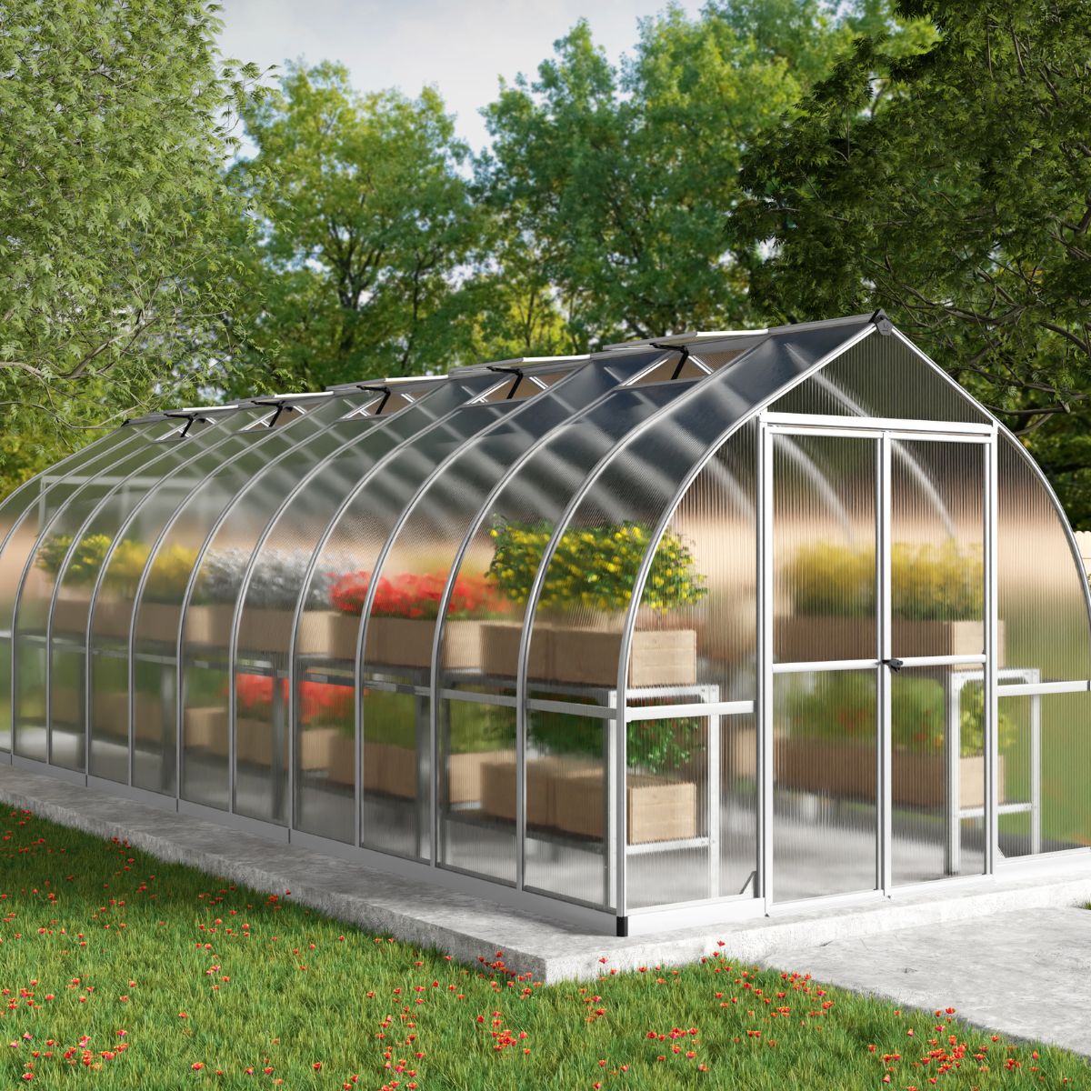 Estufa Canopia Bella Garden Policarbonato 844x244x219 cm Prata Difusa