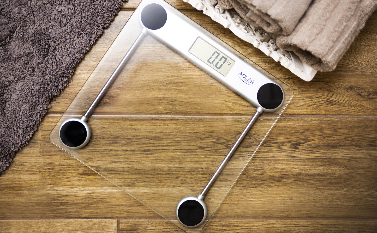 Báscula De Baño Digital Cristal Templado, Alta Medición 150 Kg 100 G, Apagado Automático, Fácil Adler Ad 8121 Transparente_5