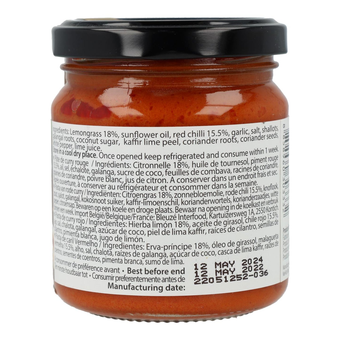 Pasta de caril vermelho picante Desiam, frasco de vidro de 200g
