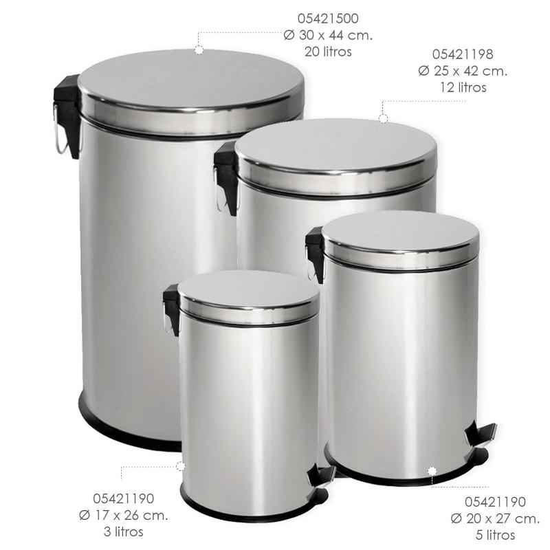 Papelera Maurer Inoxidable 3 Litros Ø 17 X 26 Cm._1