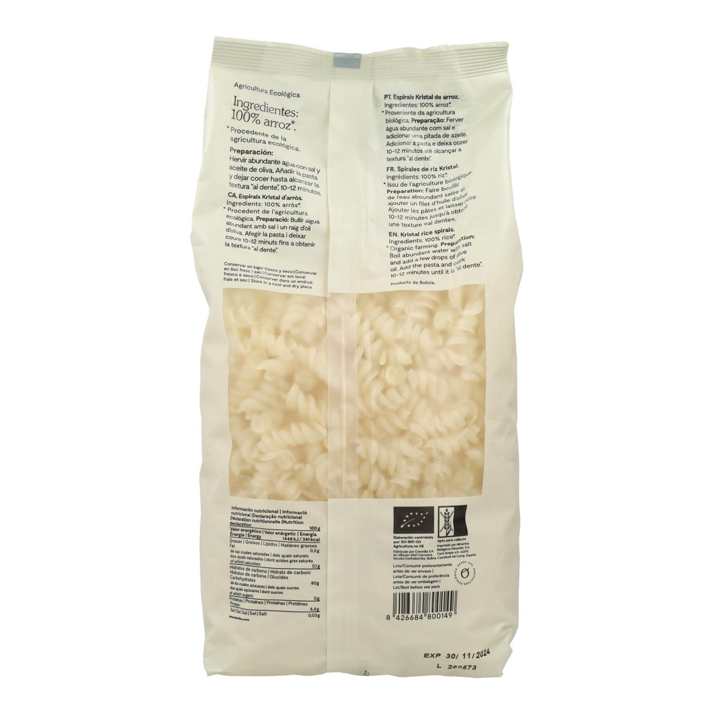 Espirais de Arroz Oleandro 500g