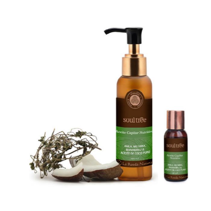 Soultree Óleo Capilar Nutritivo Ayurvédico para Todos os Tipos de Cabelo, Dispensador de 125 ml