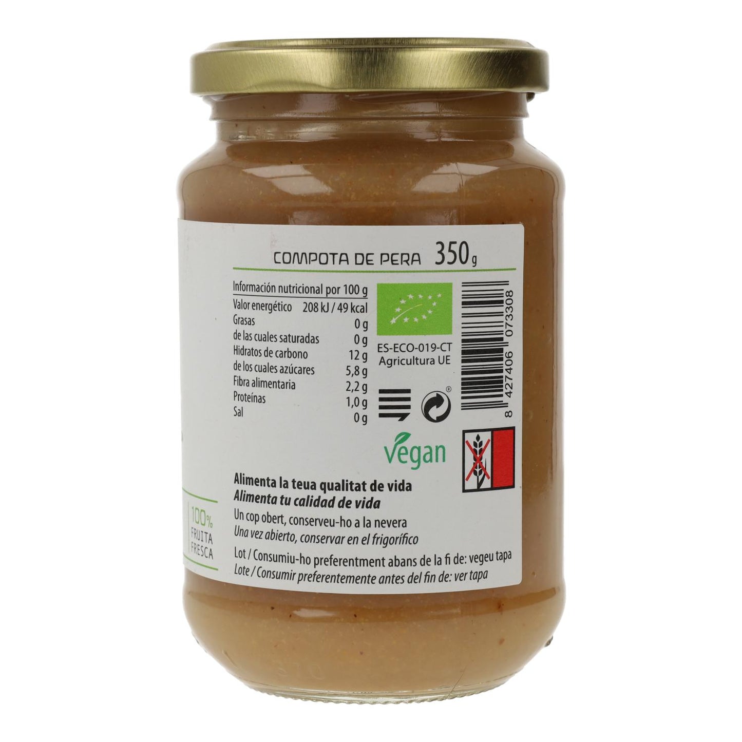 Compota de pêra ECO Cal Valls, 350 g