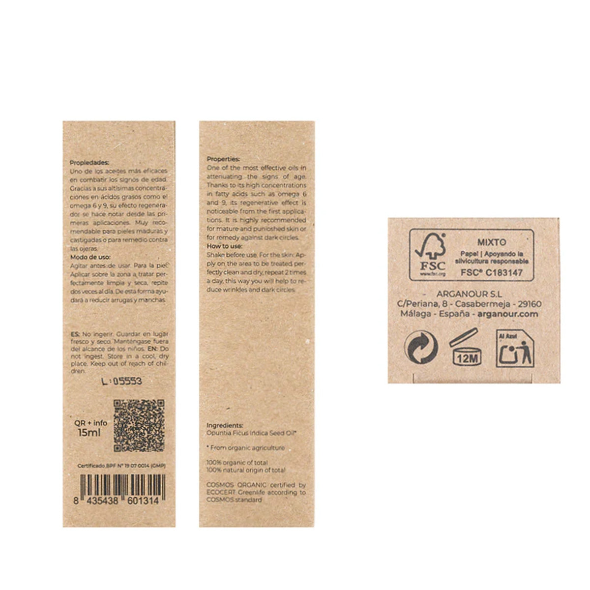 Óleo de Semente de Pera Espinhosa Biológico Puro Arganour 15ml