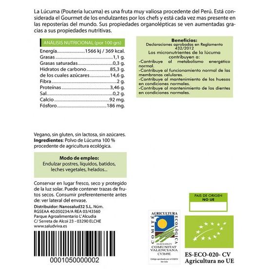 Lúcuma em Pó Orgânica Salud Viva 250 g