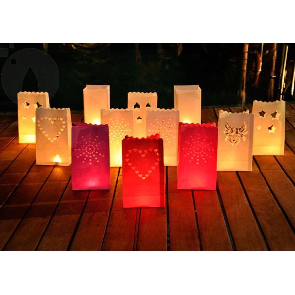 Pack de 5 Sacos de Papel Lightbags "Estrelas Vermelhas"