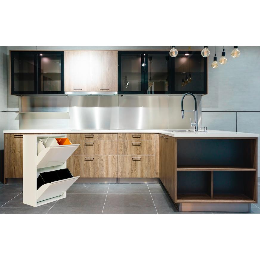 Armário de reciclagem metálico PAT 4 Branco