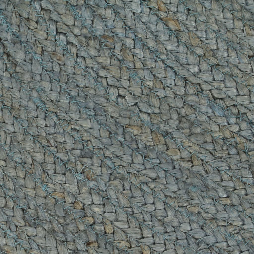 Alfombra De Yute Tejida A Mano Redonda Verde Oliva 210 Cm / Vetonek_5
