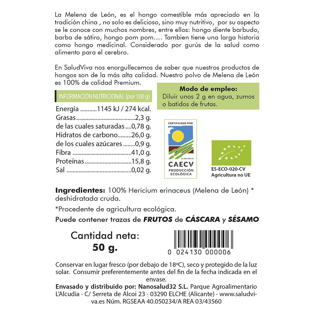 Juba de Leão Premium Salud Viva 50 g