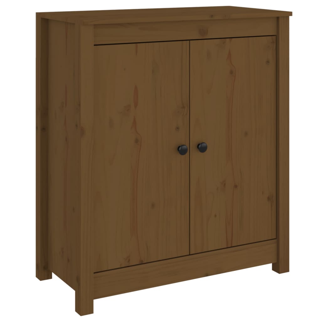 Aparador 2 Uds De Madera Maciza De Pino Marrón 70x35x80 Cm_3