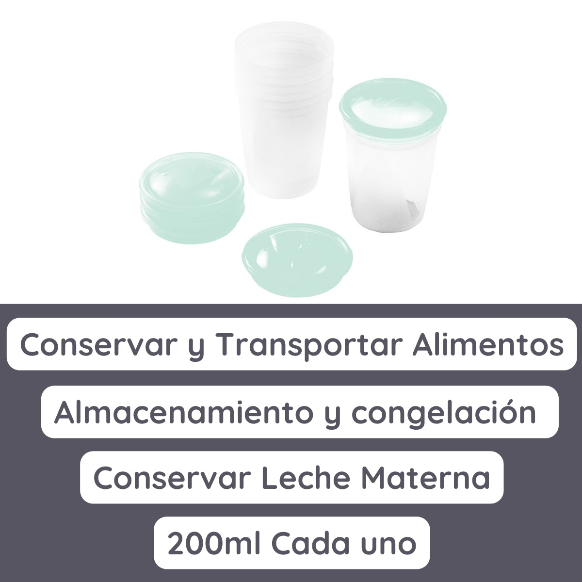 Recipientes Para La Leche Y Alimentos Pack 4 Unid._3