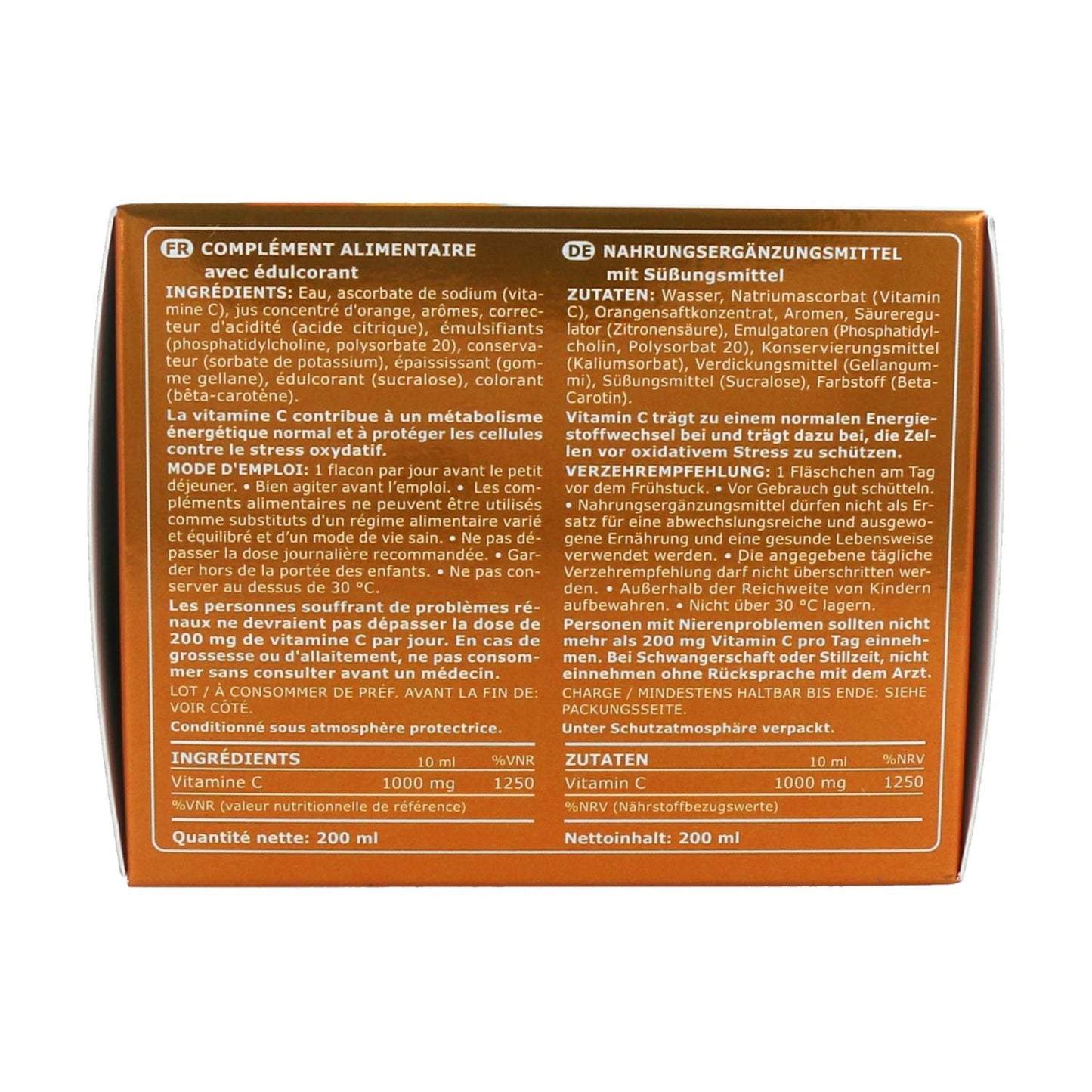 Embalagem de 2 frascos de vitamina C lipossomal Marnys 20