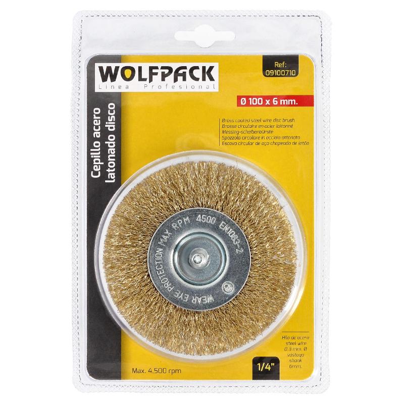 Cepillo Acero Latonado Para Taladro. Disco Ø 100 Mm. Espiga 1/4 Cepillo Taladro Alambre Latón, Cepillo Limpieza, Cepillo Pulir.