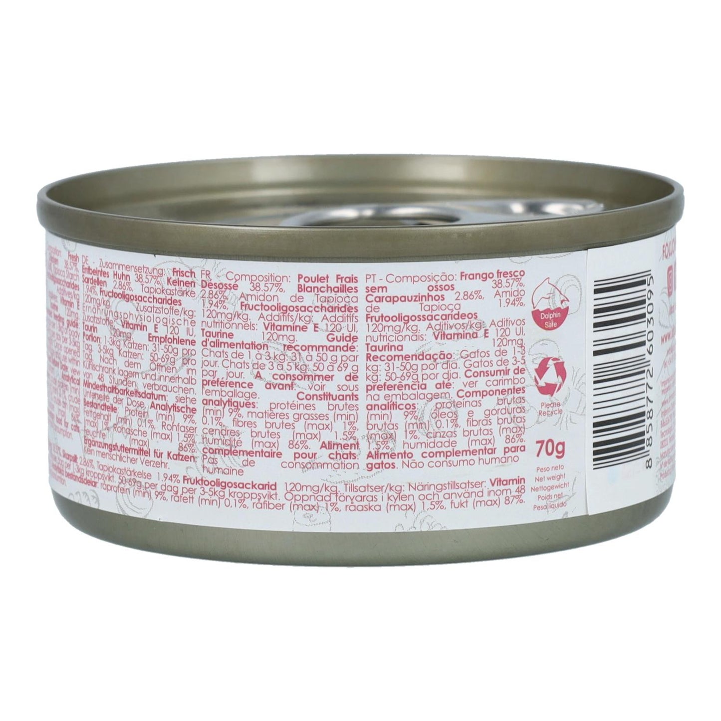 Kit Cat Canned Gravy - Frango e Anchovas 70g Ração húmida para gatos com molho
