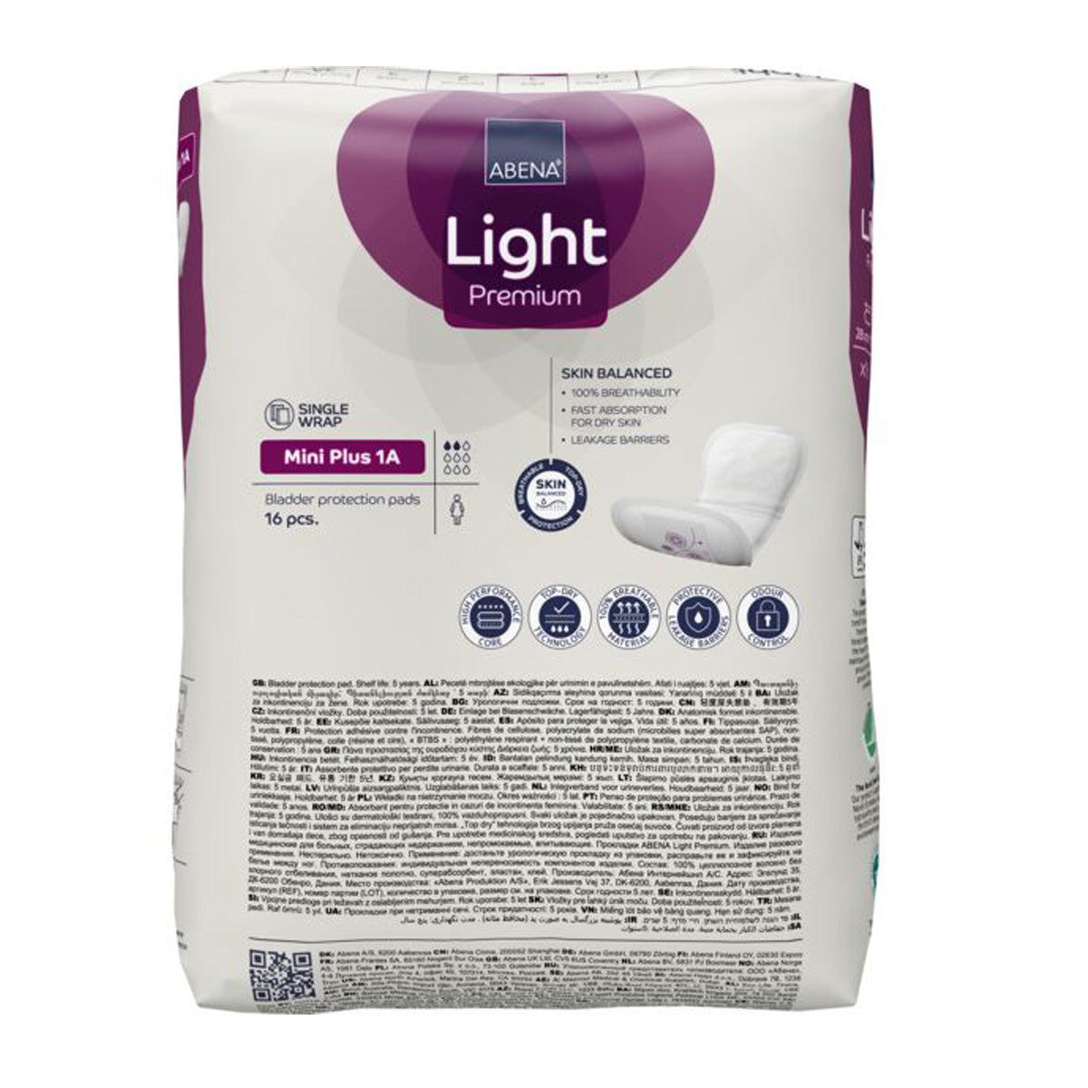 Pensos para incontinência ABENA Light, Mini Plus, 16 unidades