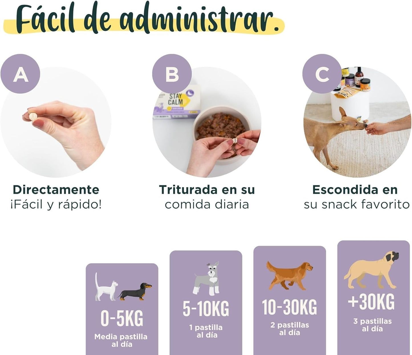 Wolf Belly Stay Calm Calmante Sabor a Frango para Cães e Gatos 30 comprimidos