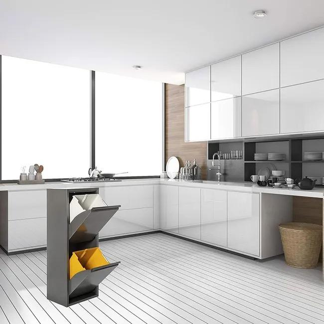 Armário de reciclagem PAT 2 em metal cinzento