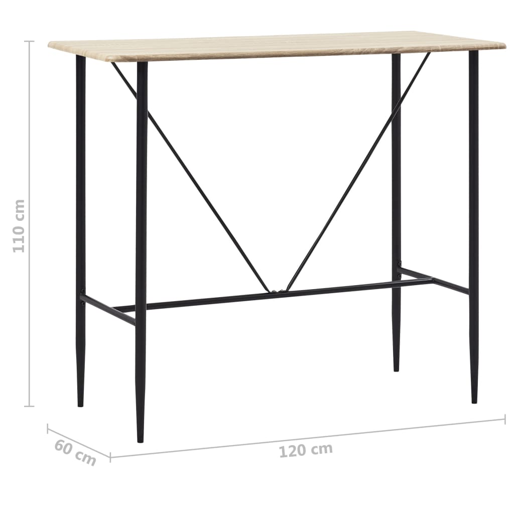 Mesa Alta De Cocina Mdf Color Roble 120x60x110 Cm_4