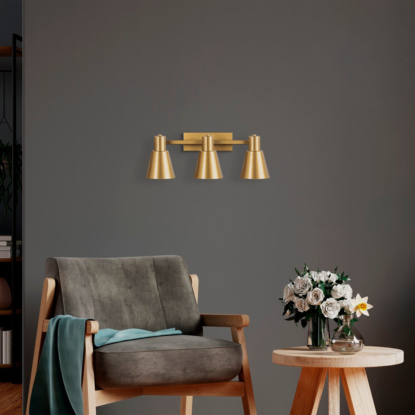 Aplique De Pared, Metal , Oro, 60x21x21, Casquillo 3 X E27 Max 40 W