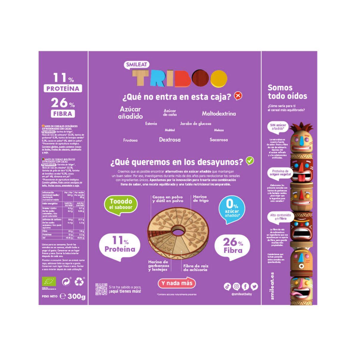 Cereal Matinal de Chocolate Biológico 300g, Triboo