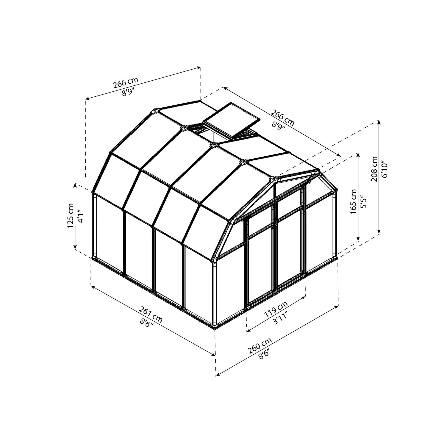 Estufa Hobby Gardener 266x266 cm Verde Camada Dupla