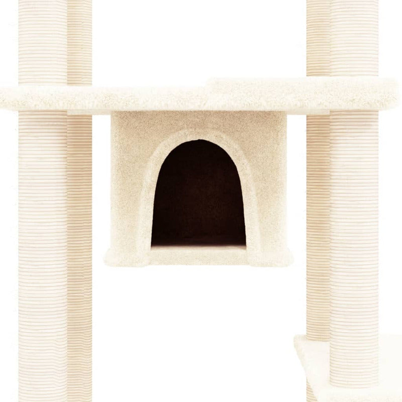 Vidaxl Rascador Para Gatos Con Postes De Sisal Crema 176 Cm_5