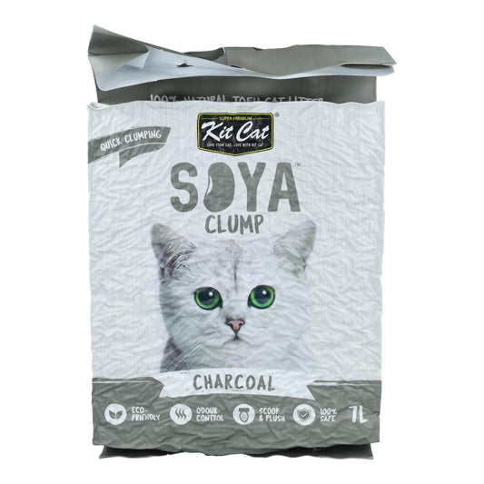 Kit de areia para gatos Eco SoyaClump - Carvão vegetal 7 L