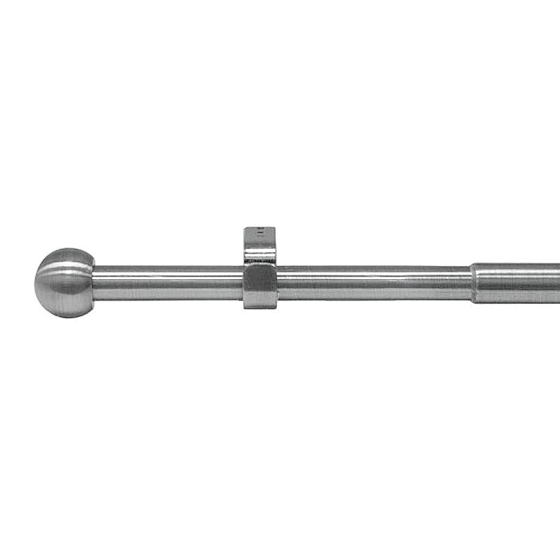 Barra Cortina Extensible Metal Ø 19 Mm. Extensible 2,0 / 3,8 Metros Niquel Mate Esfera Sin Anillas_0