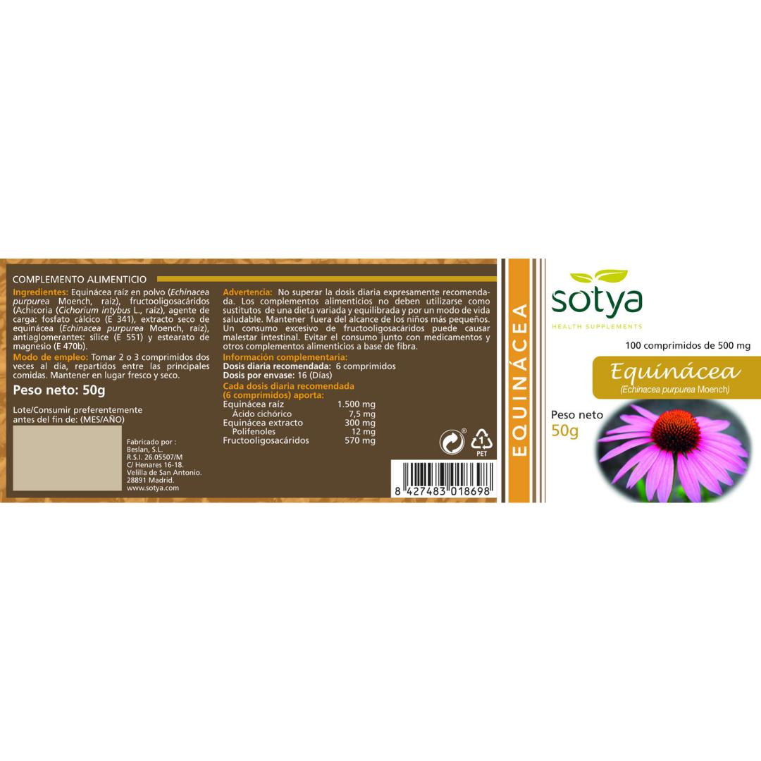 Equinácea 500 mg Sotya, 100 comprimidos